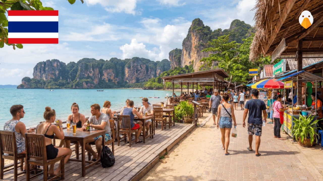 Пляж Ао Нанг, Краби🇹🇭 Один из самых популярных пляжных курортов Таиланда (4K HDR)
