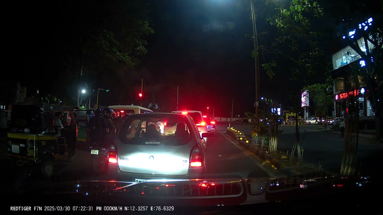Night Time Drive in Mysore City | RedTiger F7N 4K Dashcam