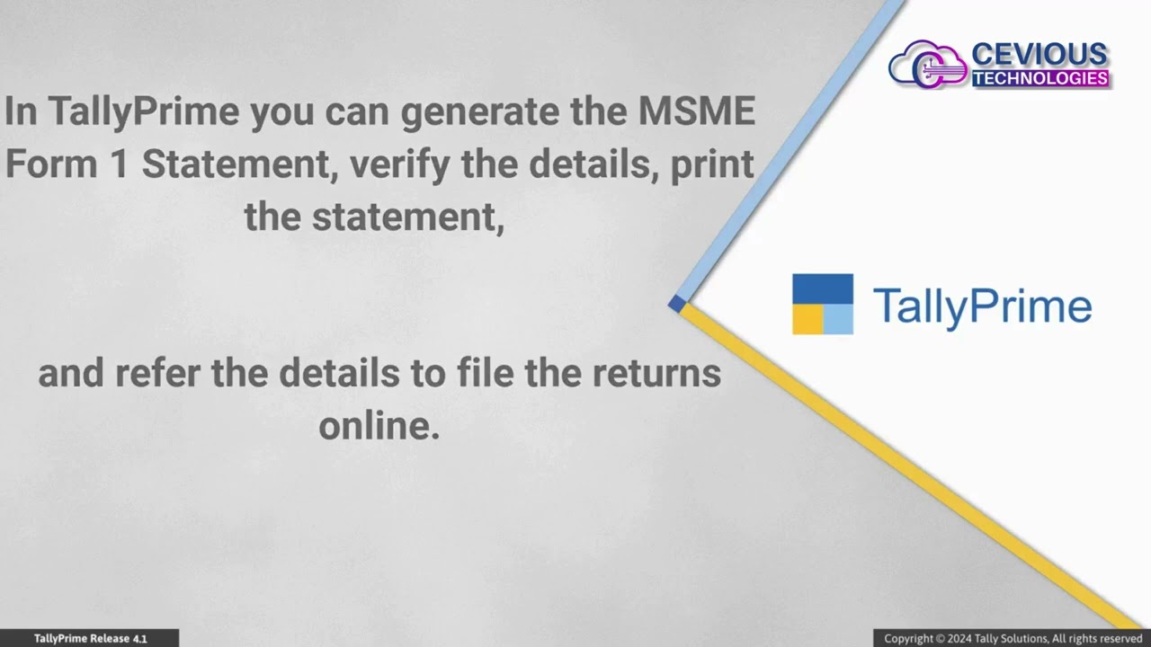 How to View MSME Form 1 Statement | TallyHelp