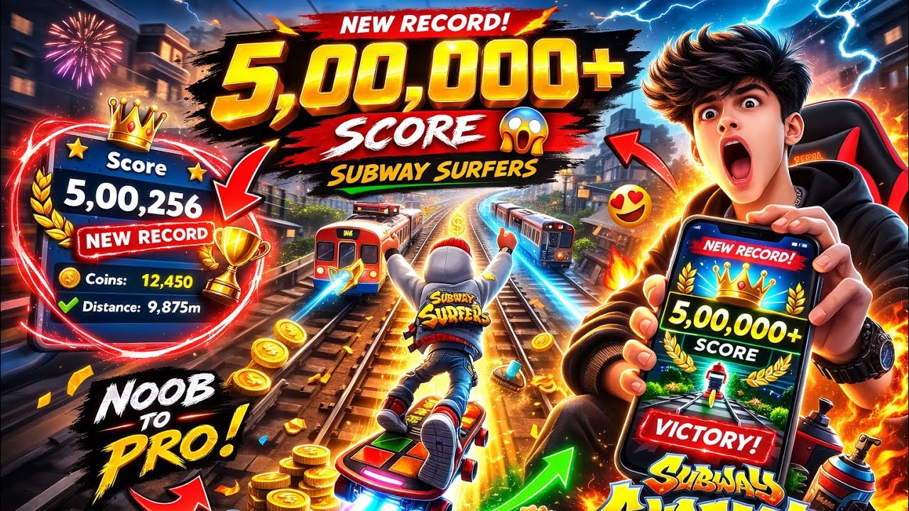 World Record Pace? 5 Lakh+ Subway Surfers Gameplay