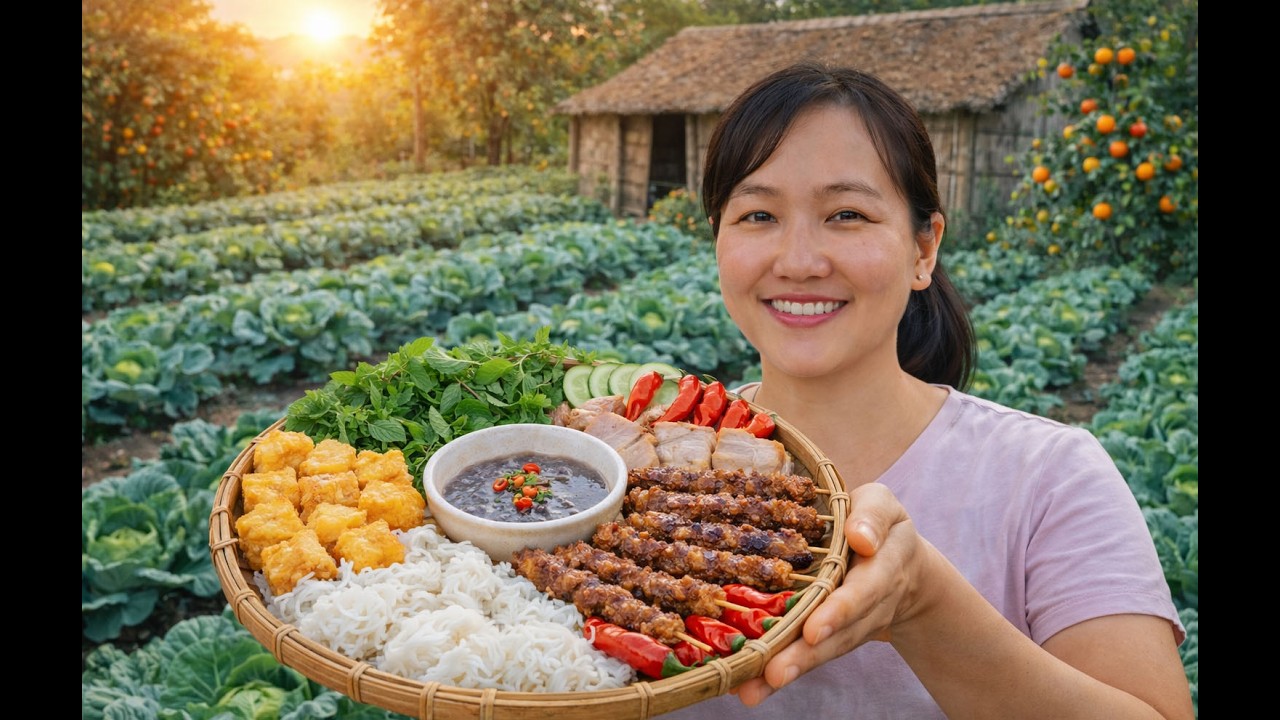 Harvest & Cook Rice Vermicelli with Fried Tofu and Fermented Shrimp Paste | Farm to Table