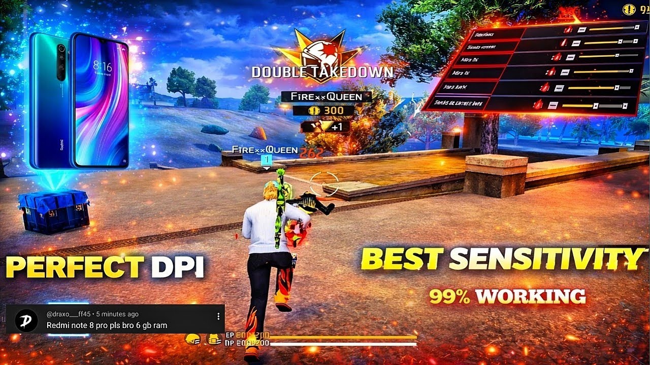 🎯After ob53 update redmi note 8 pro free fire perfect sensitivity+dpi setting for headshot 🔥