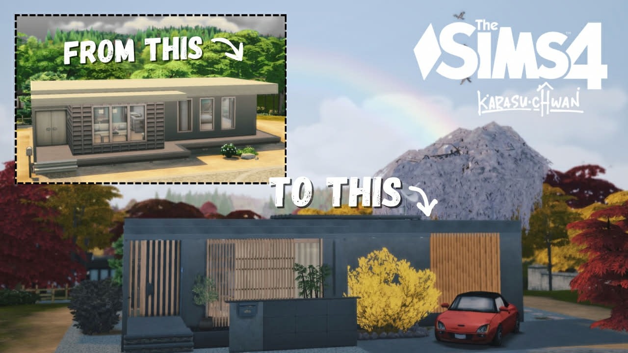 The Sims 4 | Japandi Modern Home | ASMR & Ambient Sound Speed Build
