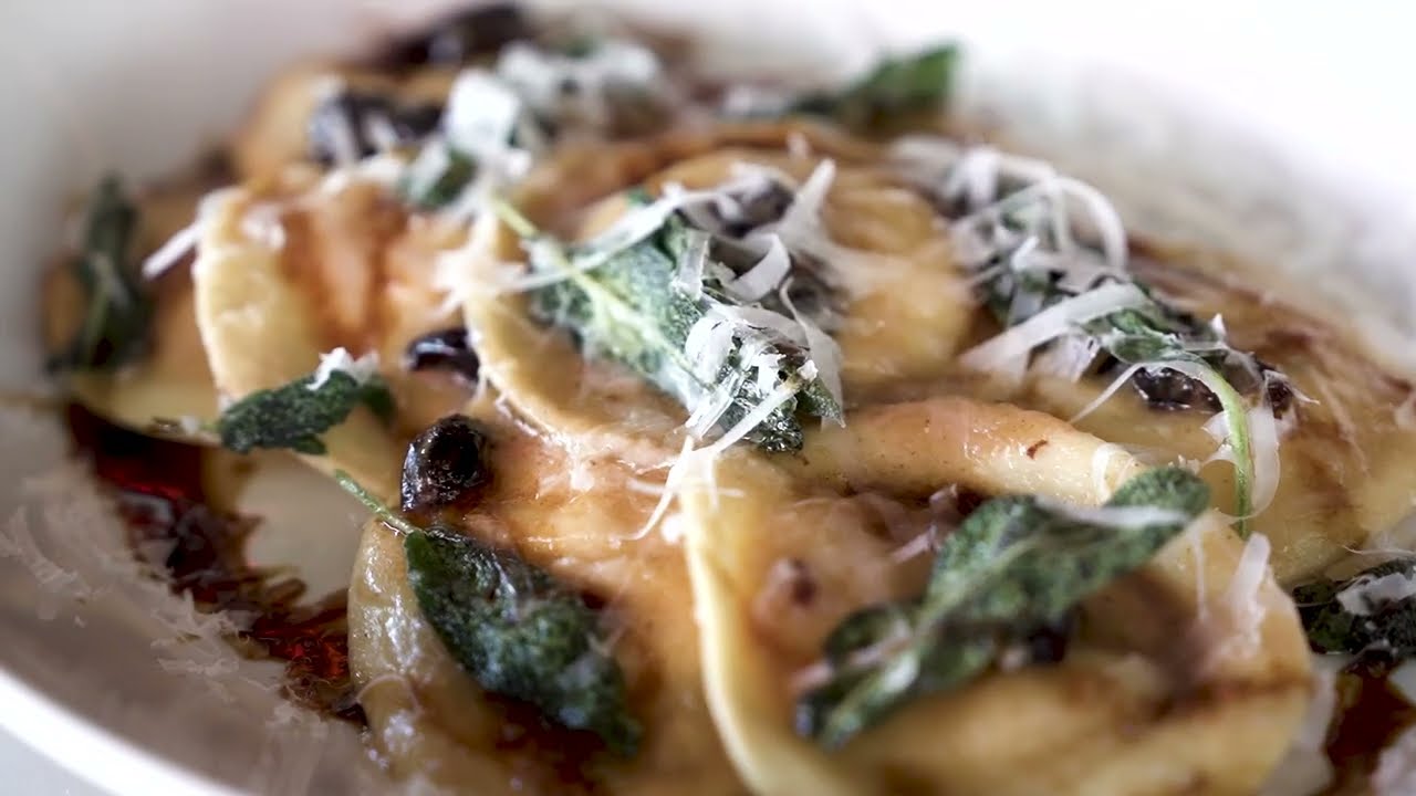 Pumpkin Ravioli with Butter and Sage