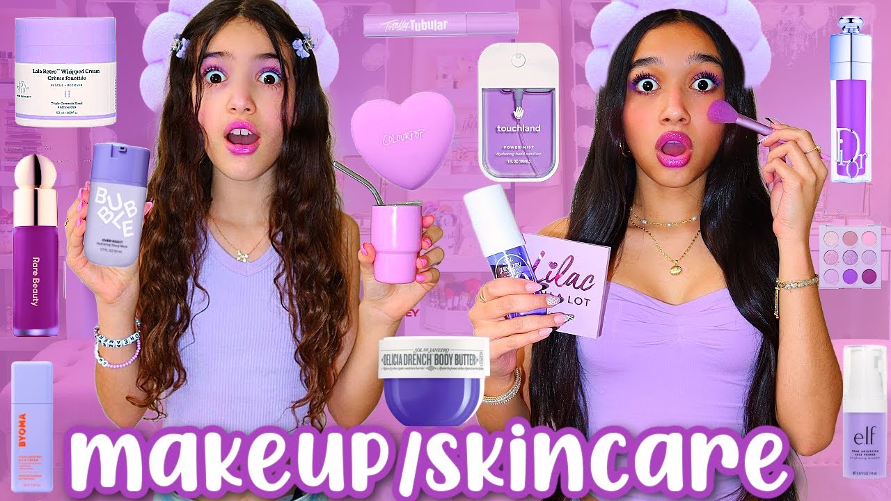 ONLY using PREPPY PURPLE MAKEUP/SKINCARE💜🦄
