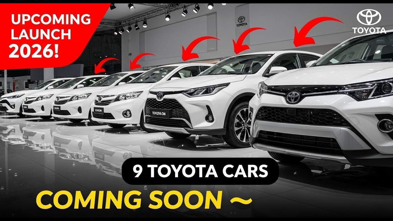 9 Upcoming Toyota Cars Launch in India 2026 | Full Review, Price, Features & Specs!