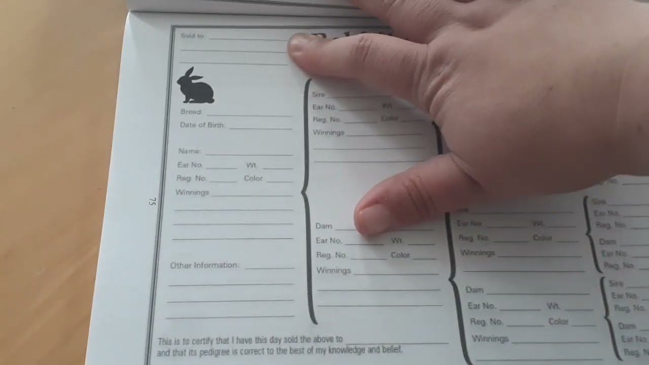 Breeding Rabbits Responsibly - Filling Out Pedigrees for Your Young Bunnies