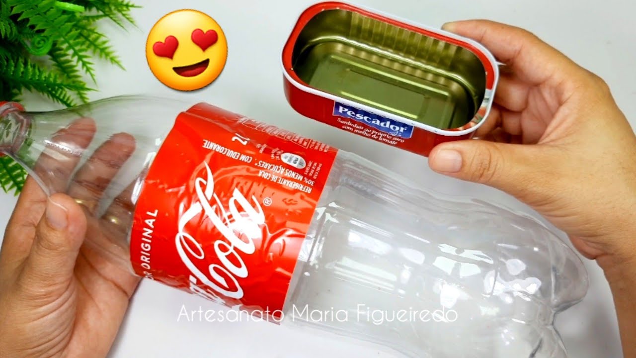 FAÇA VOCÊ MESMO COM GARRAFA PET! DIY COM LATA DE SARDINHA: DOITYOURSELF