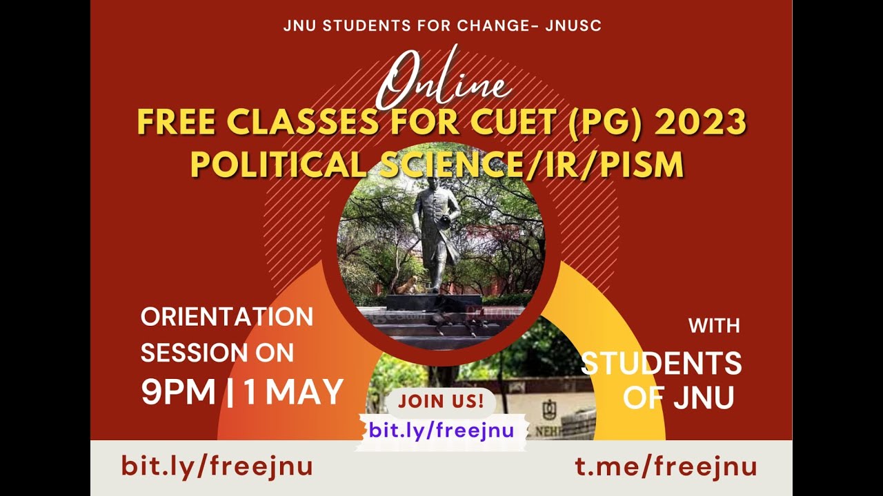 #1 CUET PG Political Science/IR/PISM Free Classes by JNU Students for Change