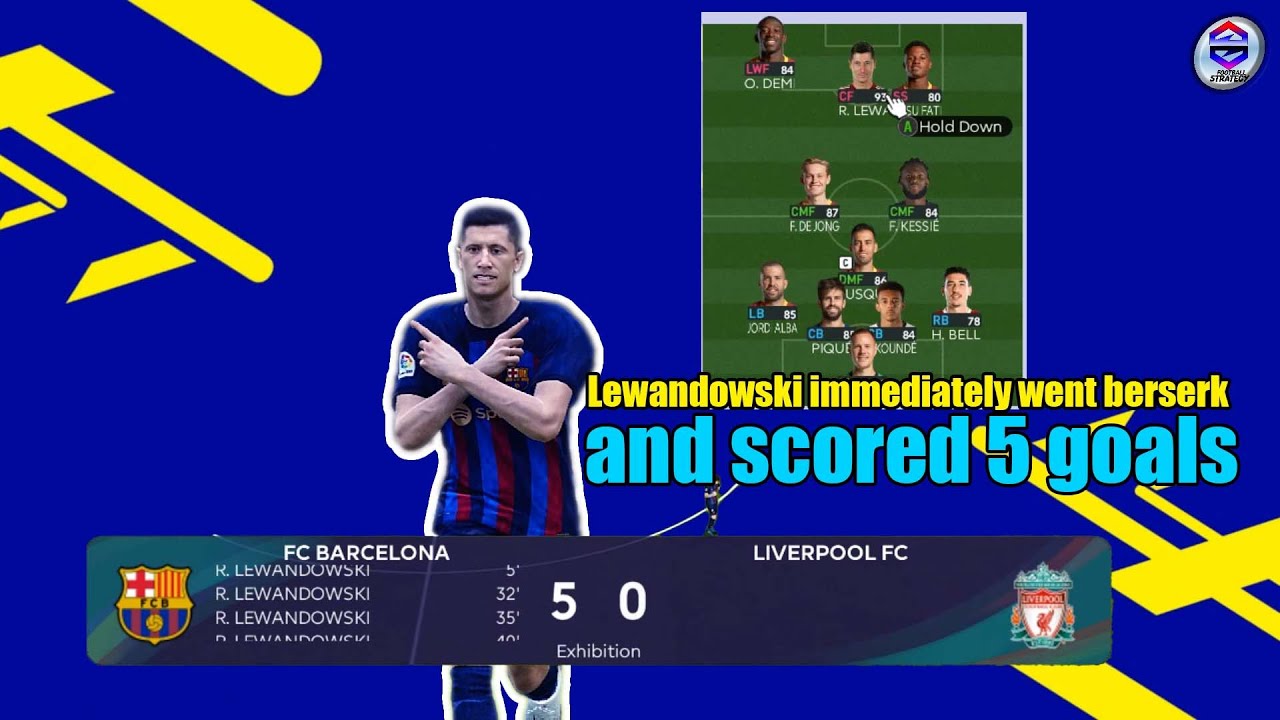 Barcelona's best tactic 4-2-1-3, Lewandowski immediately went berserk and scored 5 goals
