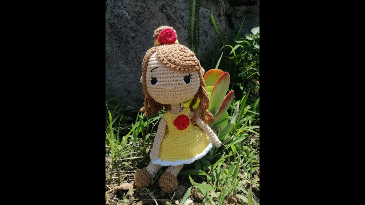 Princesa Bella amigurumi, vestido y cabello