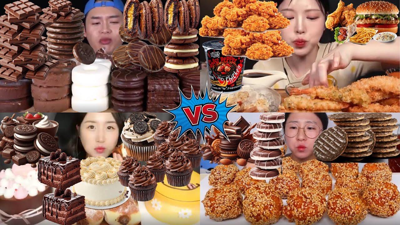 Sweet vs Spicy Mukbang 🔥🍫🍗 Fried Chicken, Chocolate Desserts & Street Food ASMR | Yummy Dash 365