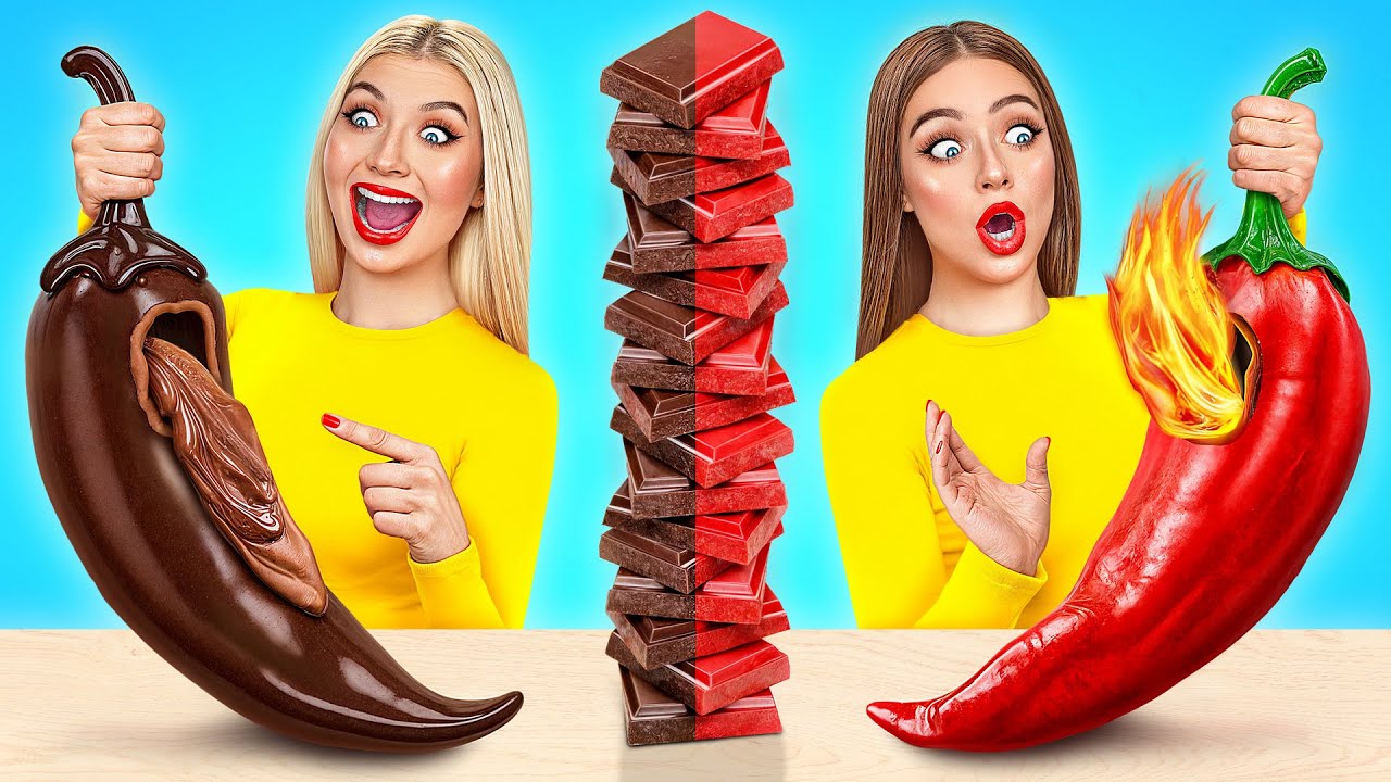 Челлендж. Шоколадная Еда vs Настоящая еда | Смешные Кухонные Войны от Choco DO