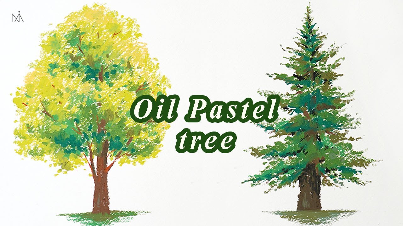 How to paint Trees with oil pastel : 크레파스/오일파스텔로 '나무' 그리기 [NIA]