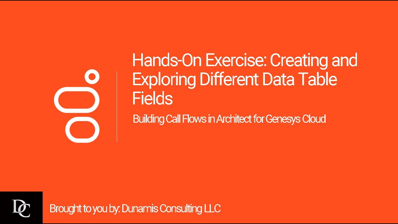 Genesys Cloud Architect Module 4.3 Hands-On Exercise: Creating a Data Table