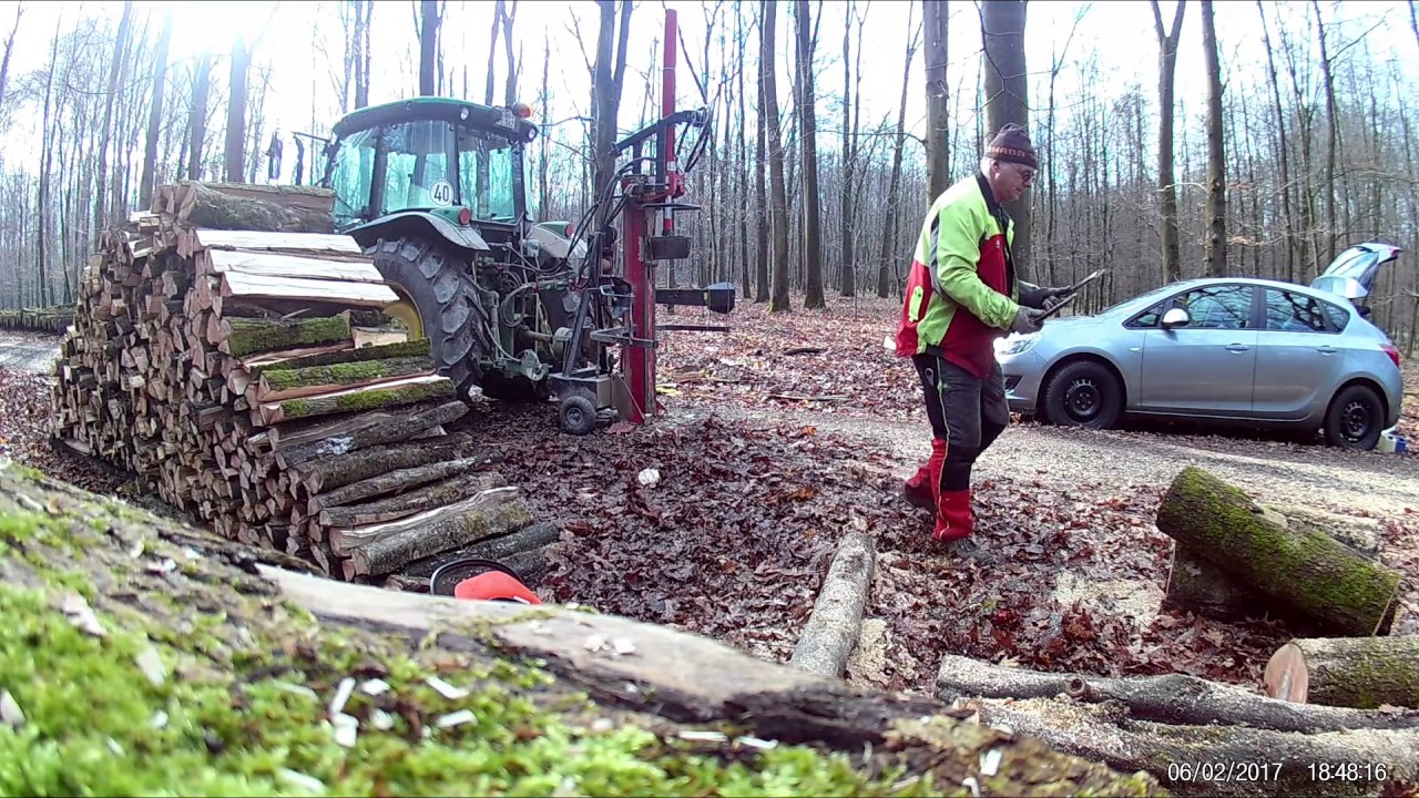Seilwinde an Holzspalter Eigenbau