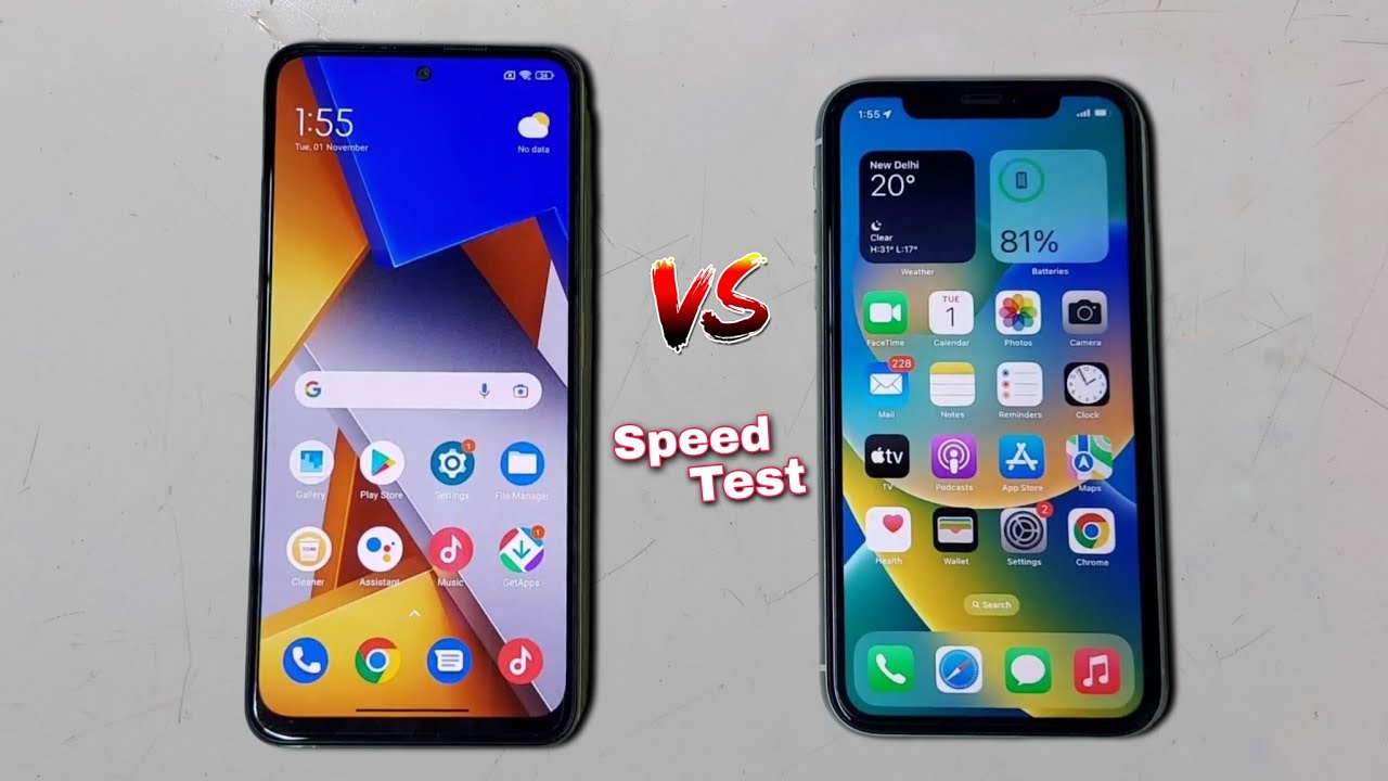 Poco M4 Pro Vs iPhone 11 Speed Test 🔥🔥🔥