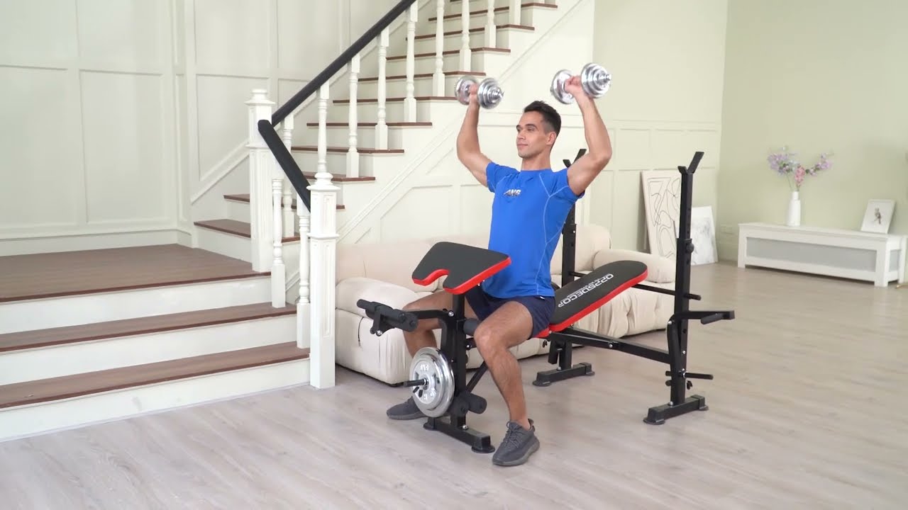OPPSDECOR 660lbs 6 in 1 Weight Bench Set with Squat Rack  #benchpress #homeworkout