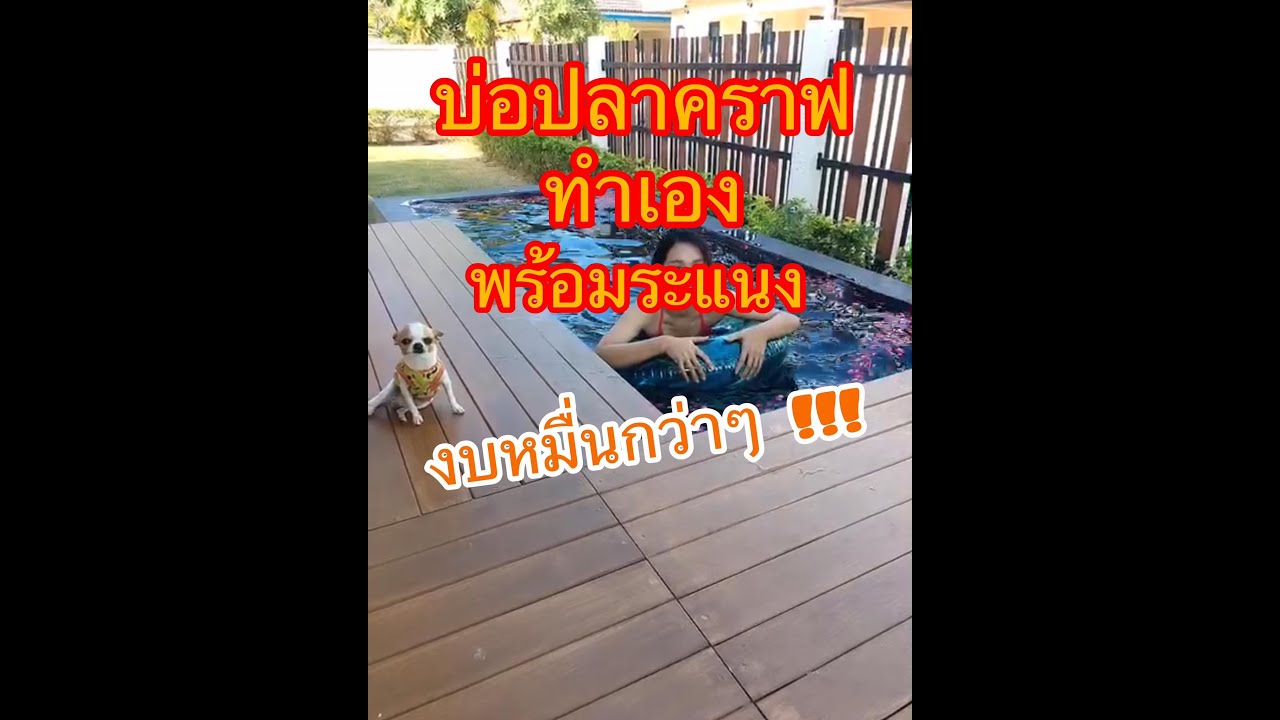 บ่อปลาคาร์ฟทำเอง พร้อมระแนง ดูจบทำเองเป็น