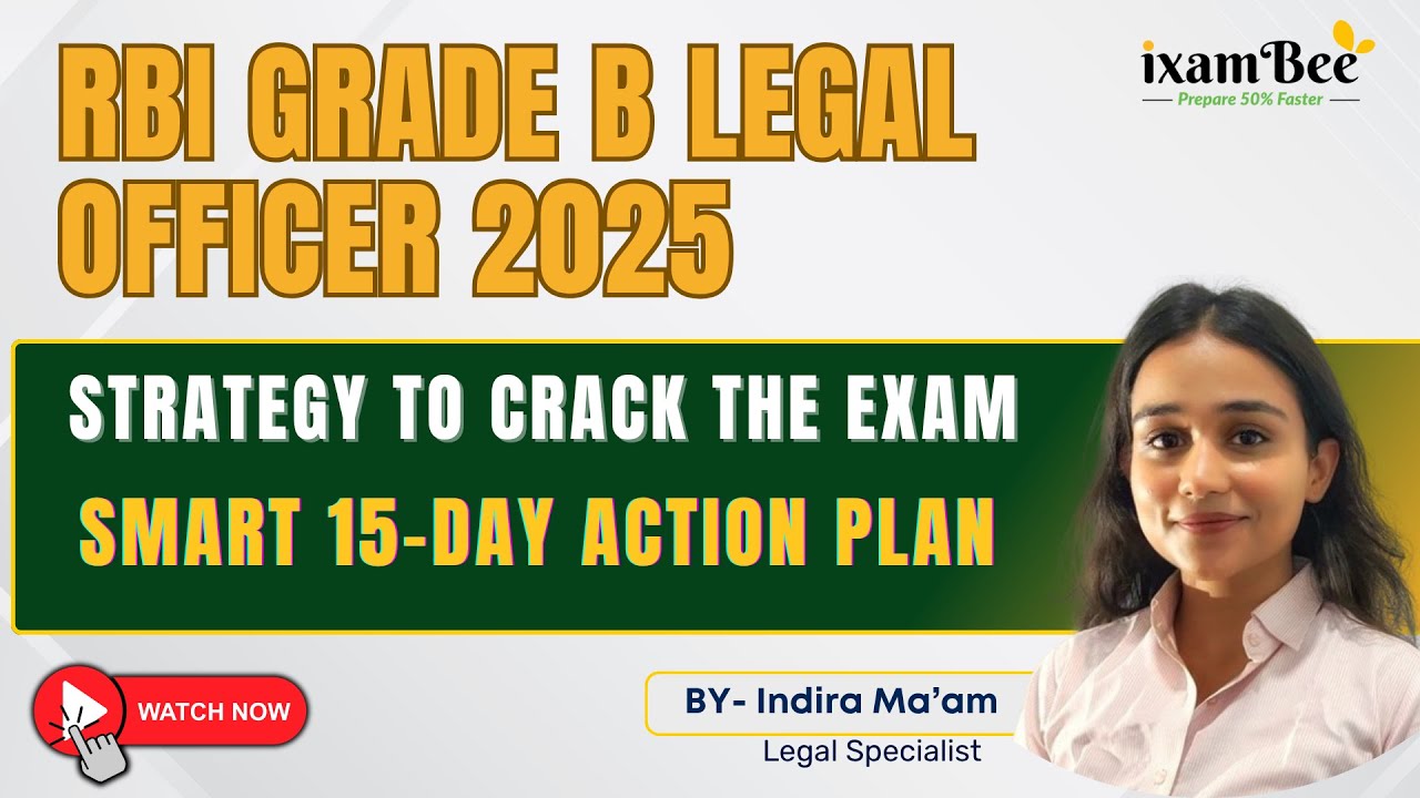 RBI Grade B Legal Officer 2025: Smart 15-Day Strategy to Crack the Exam