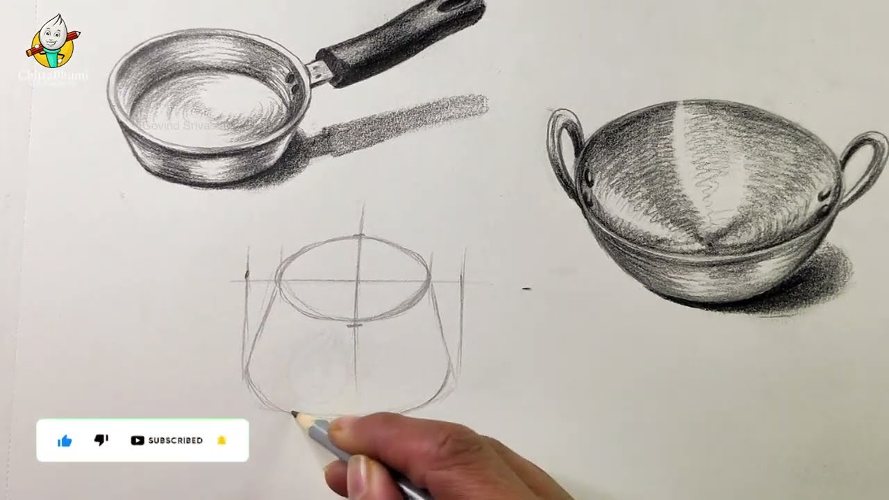 How To Draw Utensils Step By Step with Pencil Shading Tutorial 3D Drawing
