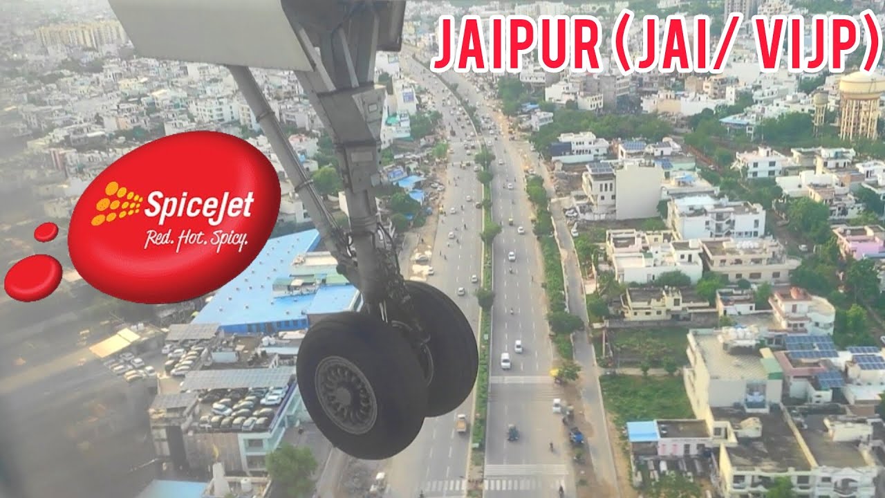 Landing at Jaipur International Airport | SpiceJet | Q400 | with major roads marked during approach