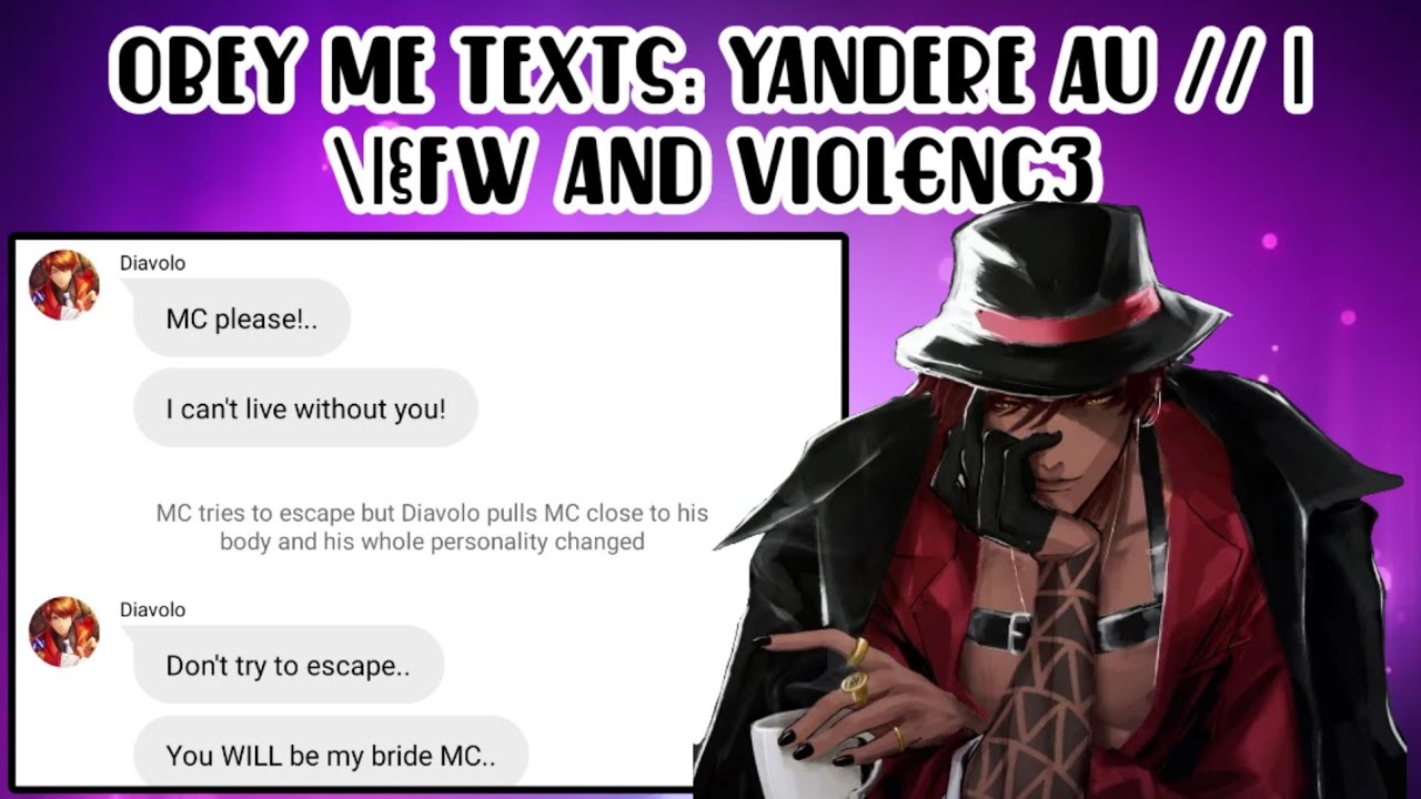 Obey me texts: YANDERE AU // |\|§FW and VI0L€NC3