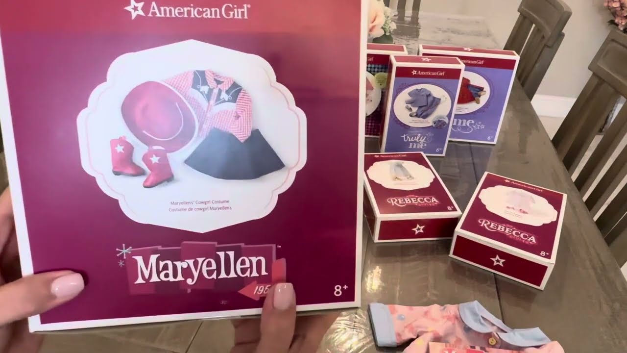 Unboxing American Girl MaryEllen Cowgirl Costume, Pajamas and Rebecca's Hanukkah Outfit & Nightgown