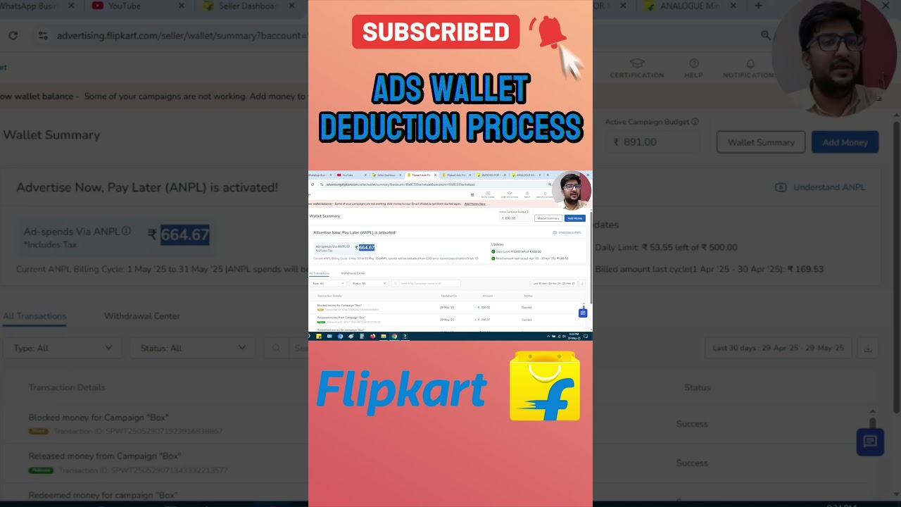 Flipkart Ads Wallet Deduction Process #flipkartseller #ecommercewala #onlinebusiness