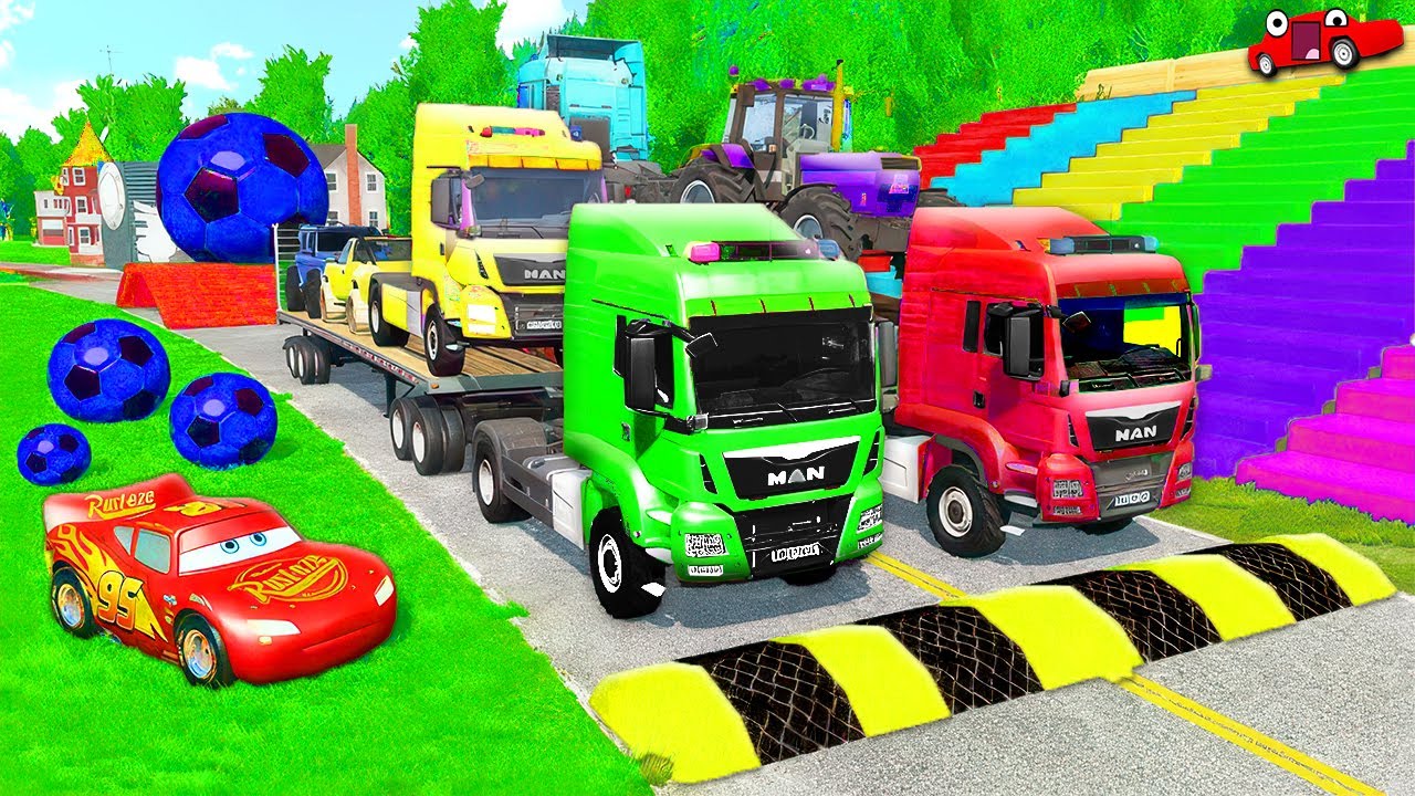 Long Big Truck vs Speed Bumps – Realistic Crash Test (BeamNG) EP.7 🏎️