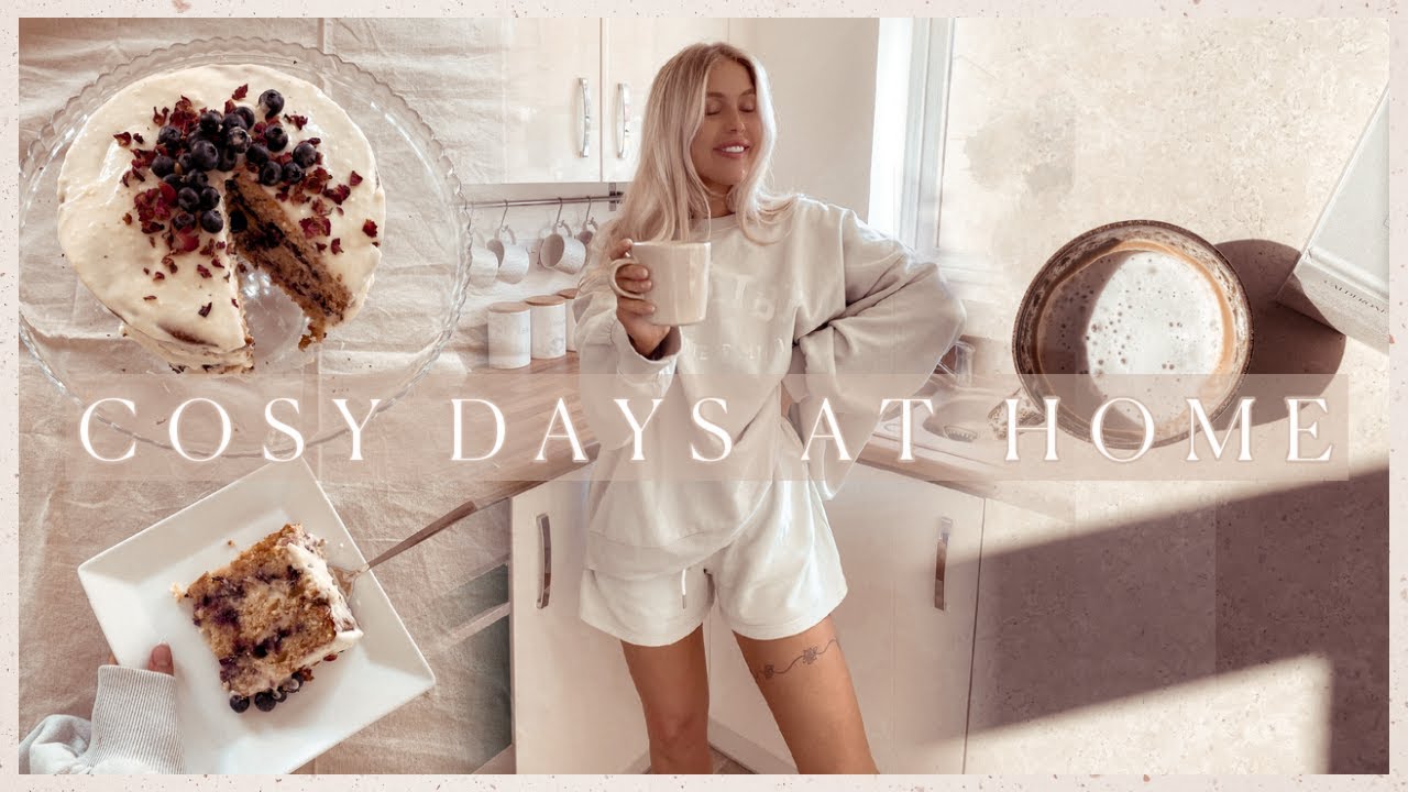 COSY DAYS AT HOME | baking lemon + blueberry cake, new house plans & meal ideas ✨