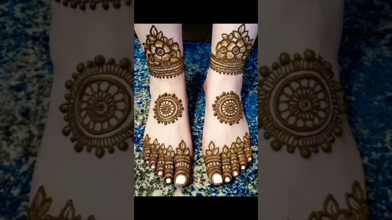 New best leg (pair)mehndi design Simple leg mehandi design #short #short video