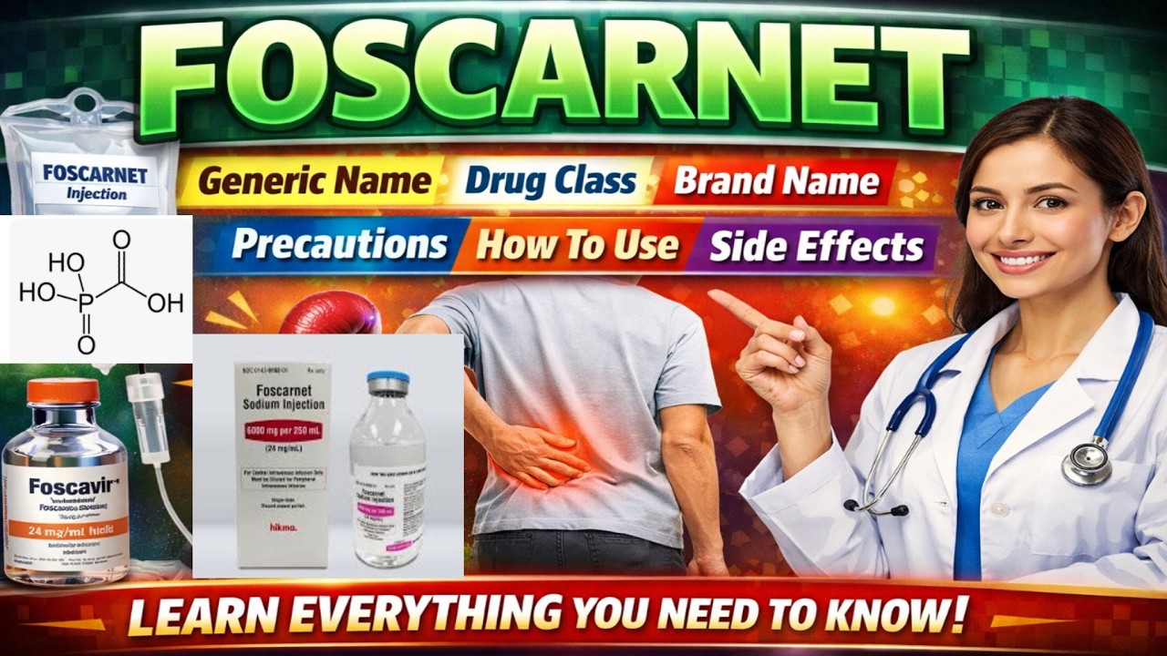 FOSCARNET - Generic Name, Drug class, Brande Name ,Precautions ,  How to use,  Side Effects