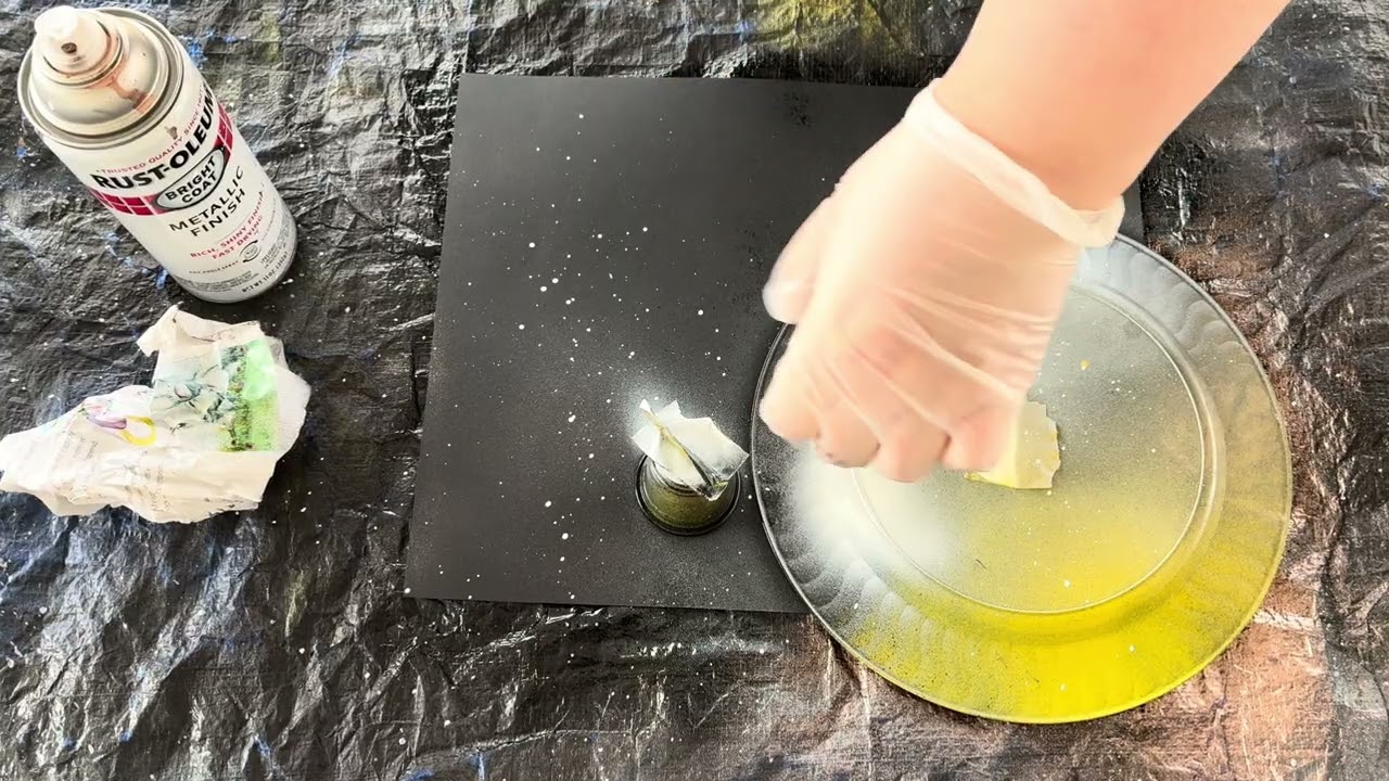 7 Minute Spray Paint Space Art | Relaxing ASMR Planet Painting