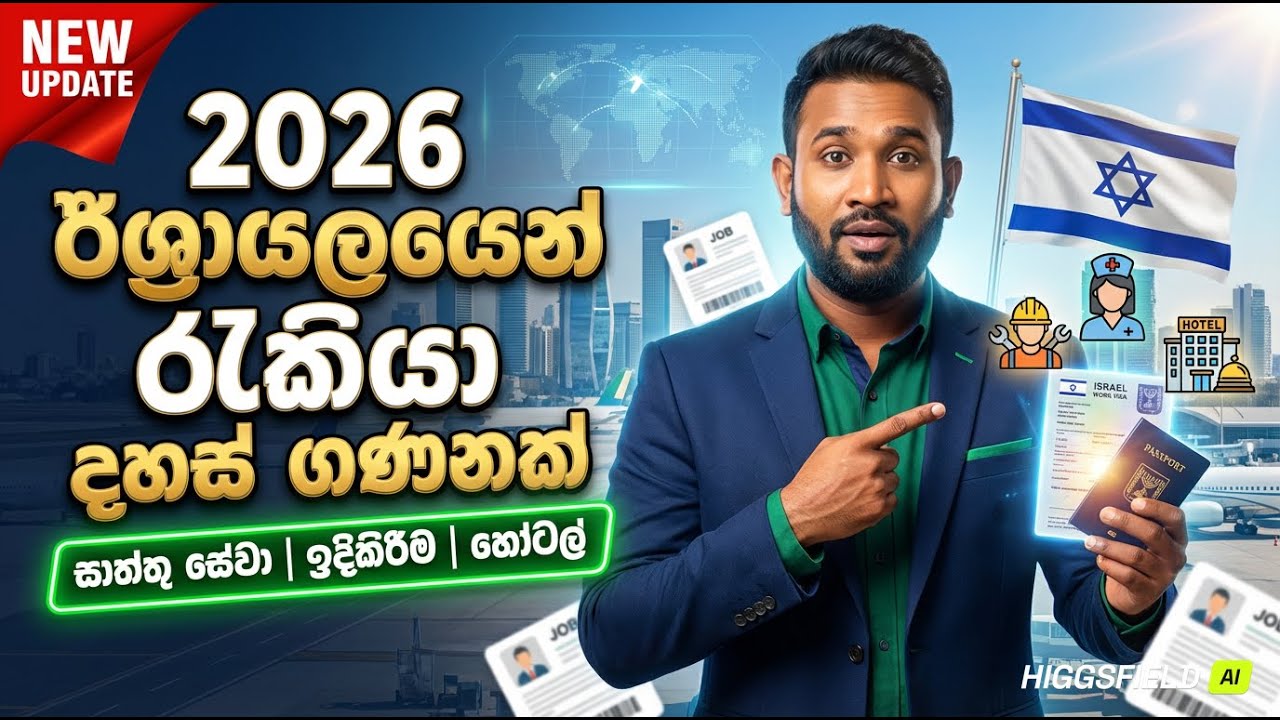 2026 වර්ෂයේ ශ්‍රී ලාංකිකයන්ට ඊශ්‍රායලයෙන් අංශ පහකට නොමිලේ රැකියා අවස්ථා | New Update | FREE JOB VISA