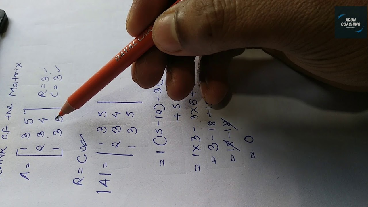 RANK OF A MATRIX | JELET | ARUN PAUL.