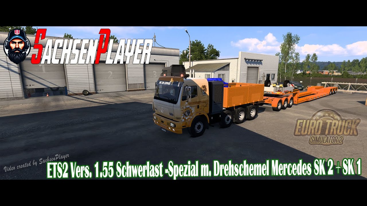 💥ETS2 Vers. 1.55 Ausgewogen gefahren l Mercedes SK mit Drehschemel Schwerlast.  Sachsen Player💥