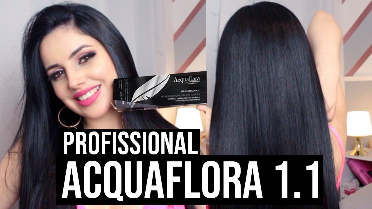 Pintando meu cabelo - Acquaflora 1.1 preto azulado!