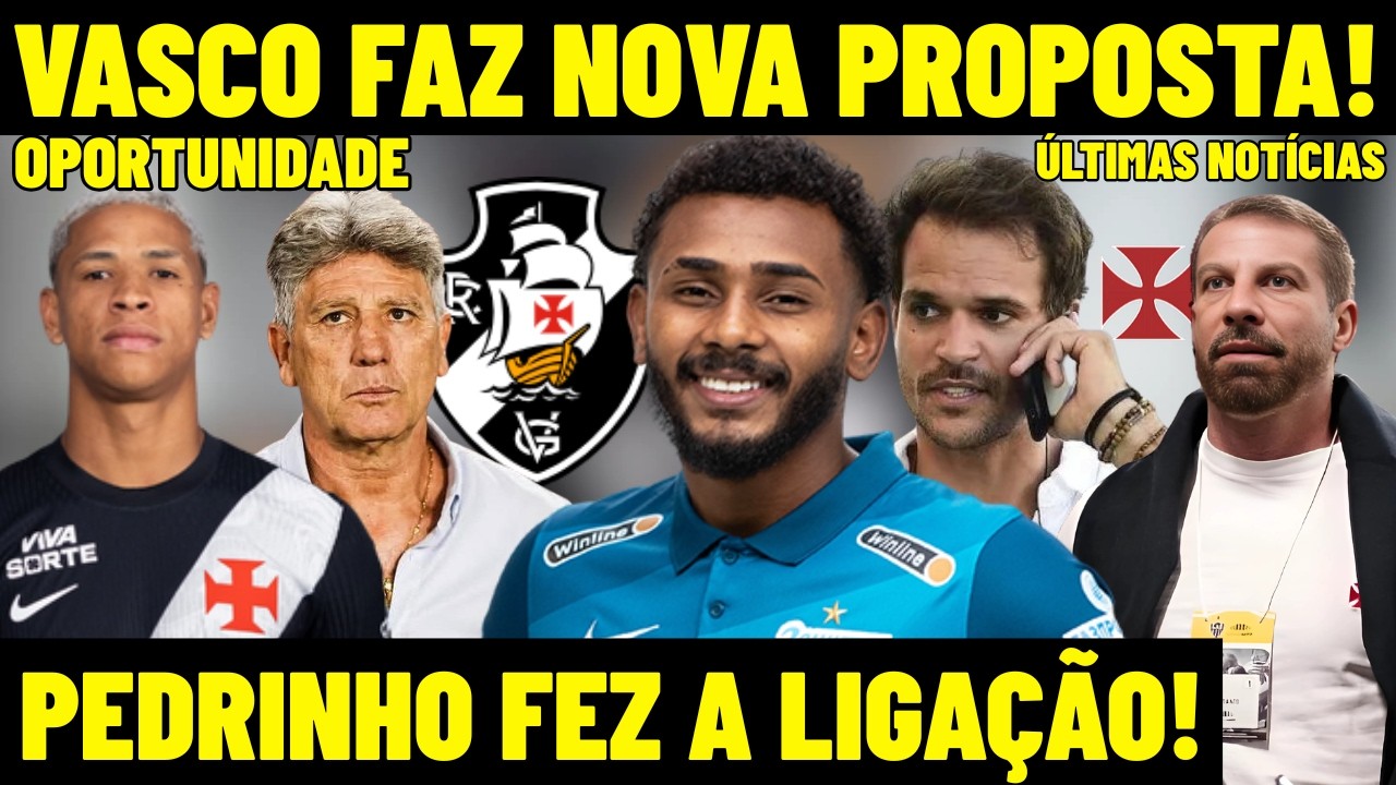 ÚLTIMA HORA! VASCO FAZENDO UMA NOVA PROPOSTA POR RENATO GAÚCHO! PEDRINHO FEZ A LIGAÇÃO! NOVO TÉCNICO