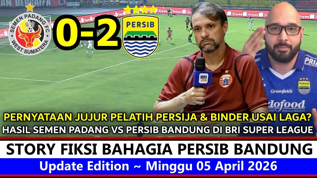 Taktik Win Kelas Eropa ‼️ Hasil Semen Padang Vs Persib~Reaksi Jujur Pelatih Persija & Binder Really❓