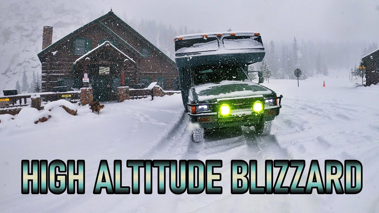 Snowed in at 11,200ft in the Toyota Sunrader! #adventuretravel