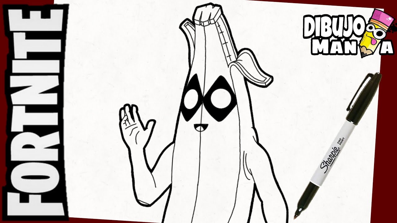 COMO DIBUJAR A PEELY DEADPOOL DE FORTNITE | DIBUJOS DE FORTNITE | how to draw peely deadpool