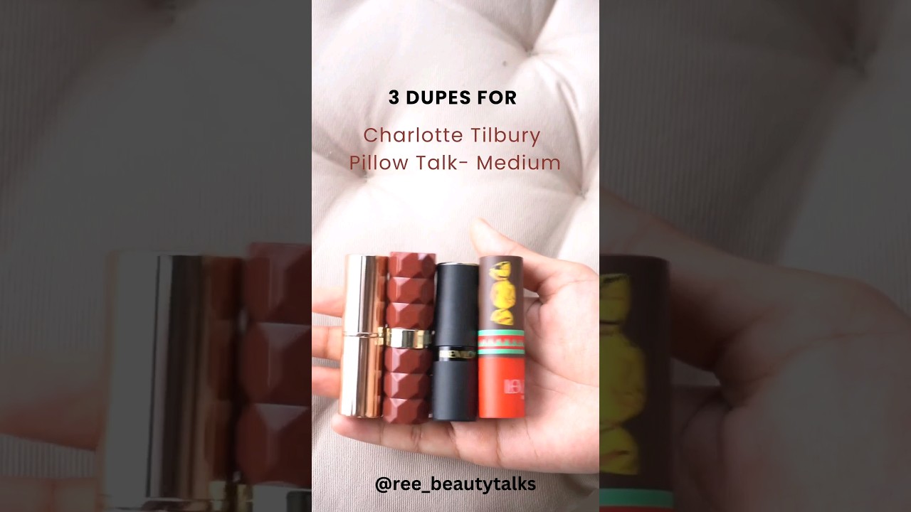 3 Dupes to the classic Pillow Talk Medium💄#lipstick #dupes #makeup #swatches #charlottetilbury