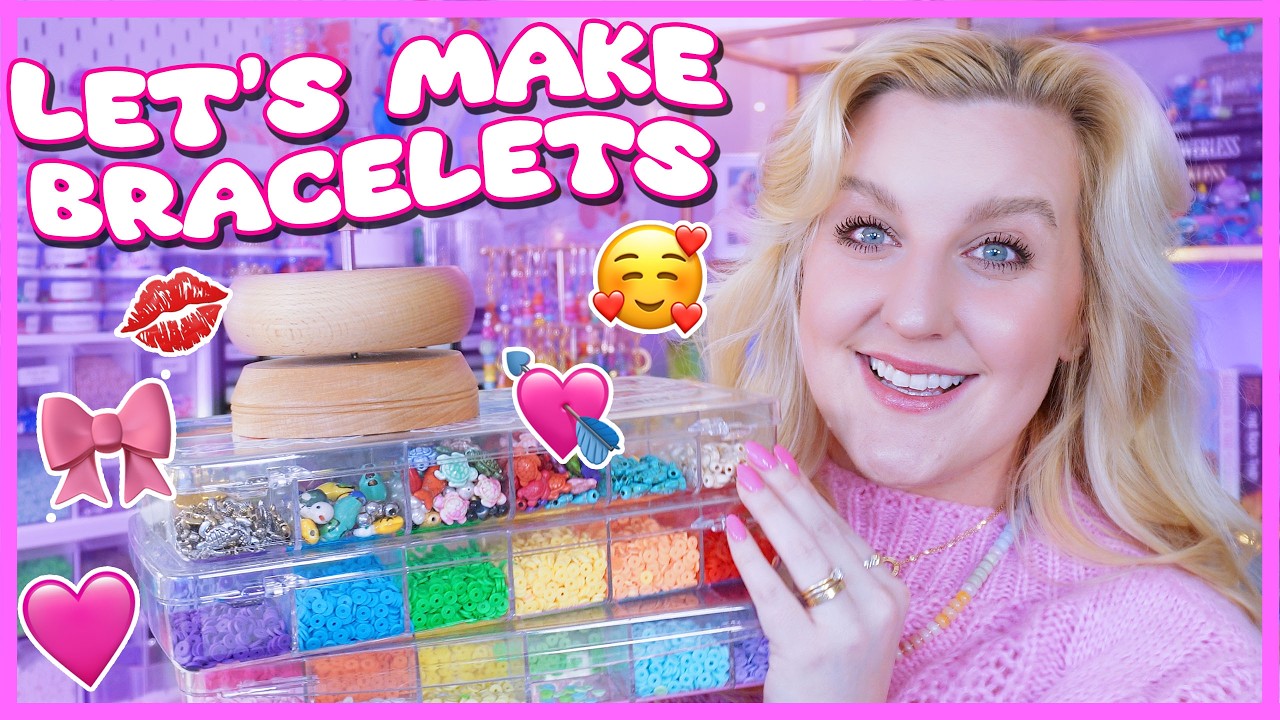 MAKE BEADED BRACELETS WITH ME FOR VALENTINE'S DAY 💖🧸🎀 Valentine's Day Inspired Bracelets