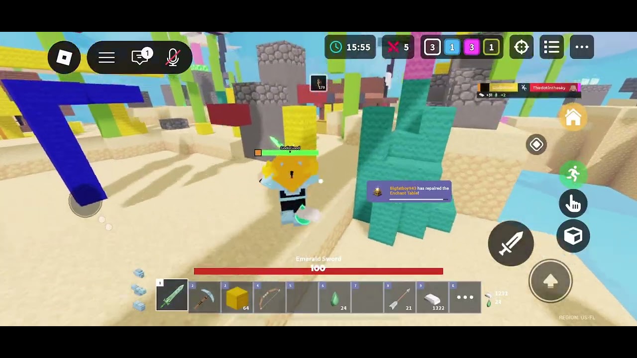 Winston tries out the Miner kit in Bedwars