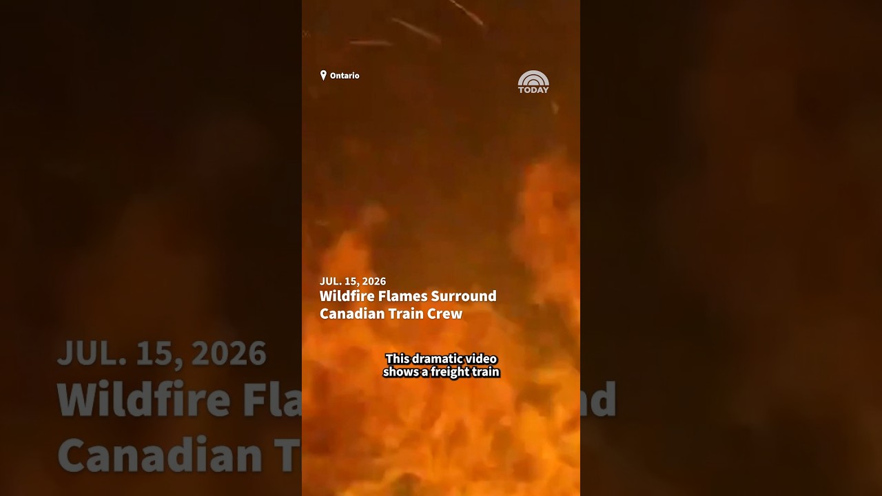 Wildfire Flames Surround Canadian Train Crew