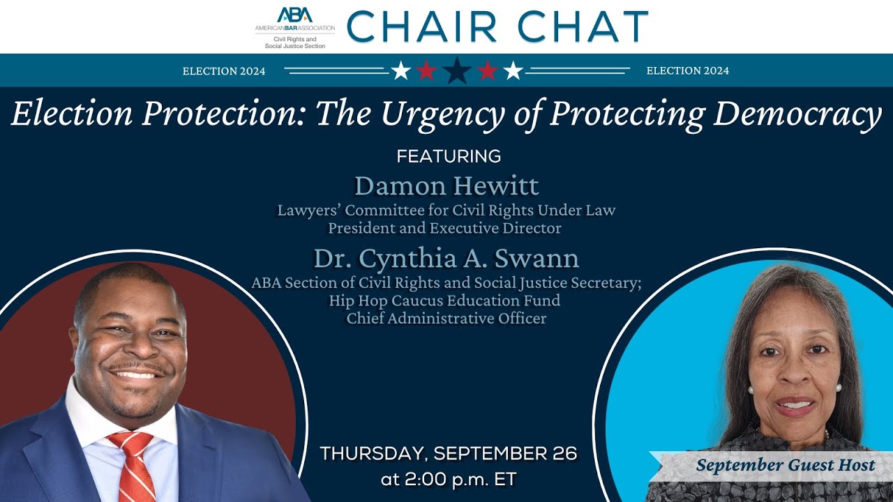 Election Protection: The Urgency of Protecting Democracy | Chair Chat