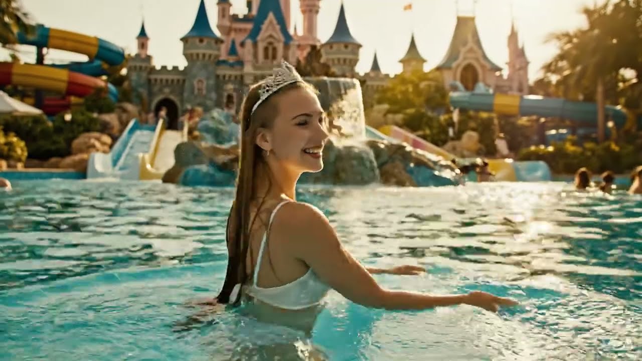 Princess at Backyard Waterpark! 