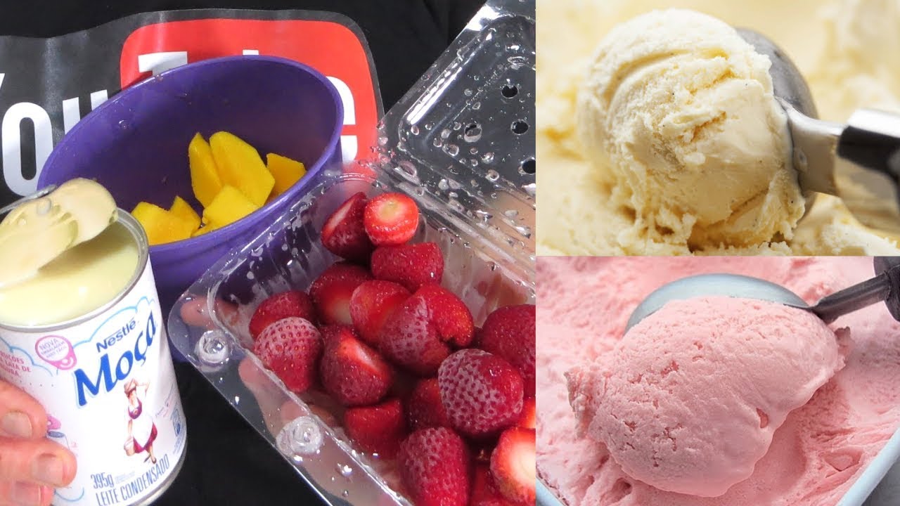 Sorvete caseiro de manga e morango - Duas receitas | Coisas Fáceis