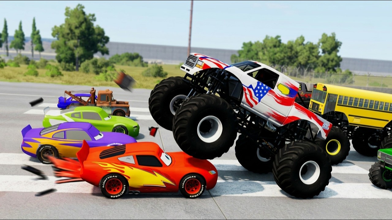 Monster Truck vs Cars – Epic Team Battle! | BeamNG Drive